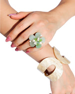 Anillo flor aventurina