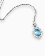Cadena Plata 9.25 Dije Azul
