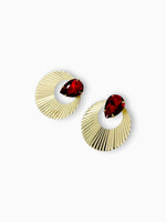 Aretes Maxi Cristal Rojo