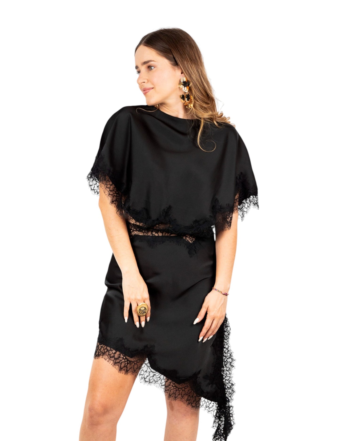 Aretes Black Delphina Stem