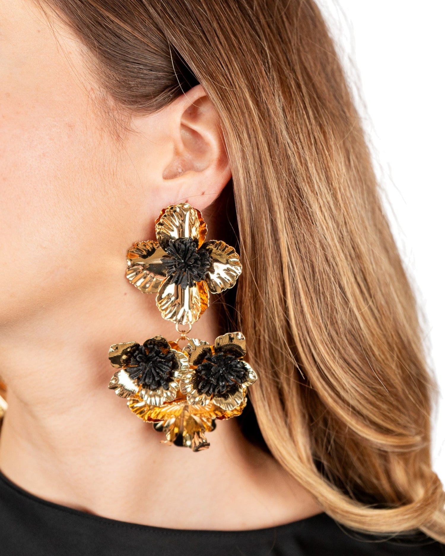 Aretes Black Delphina Stem