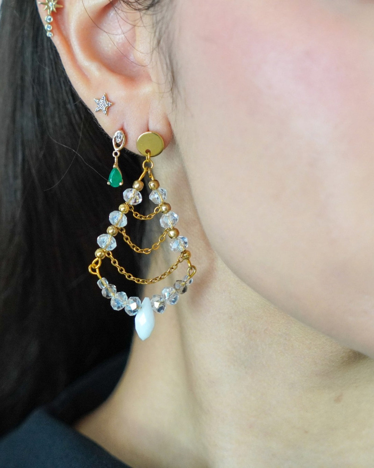 Aretes Cascada Cristal