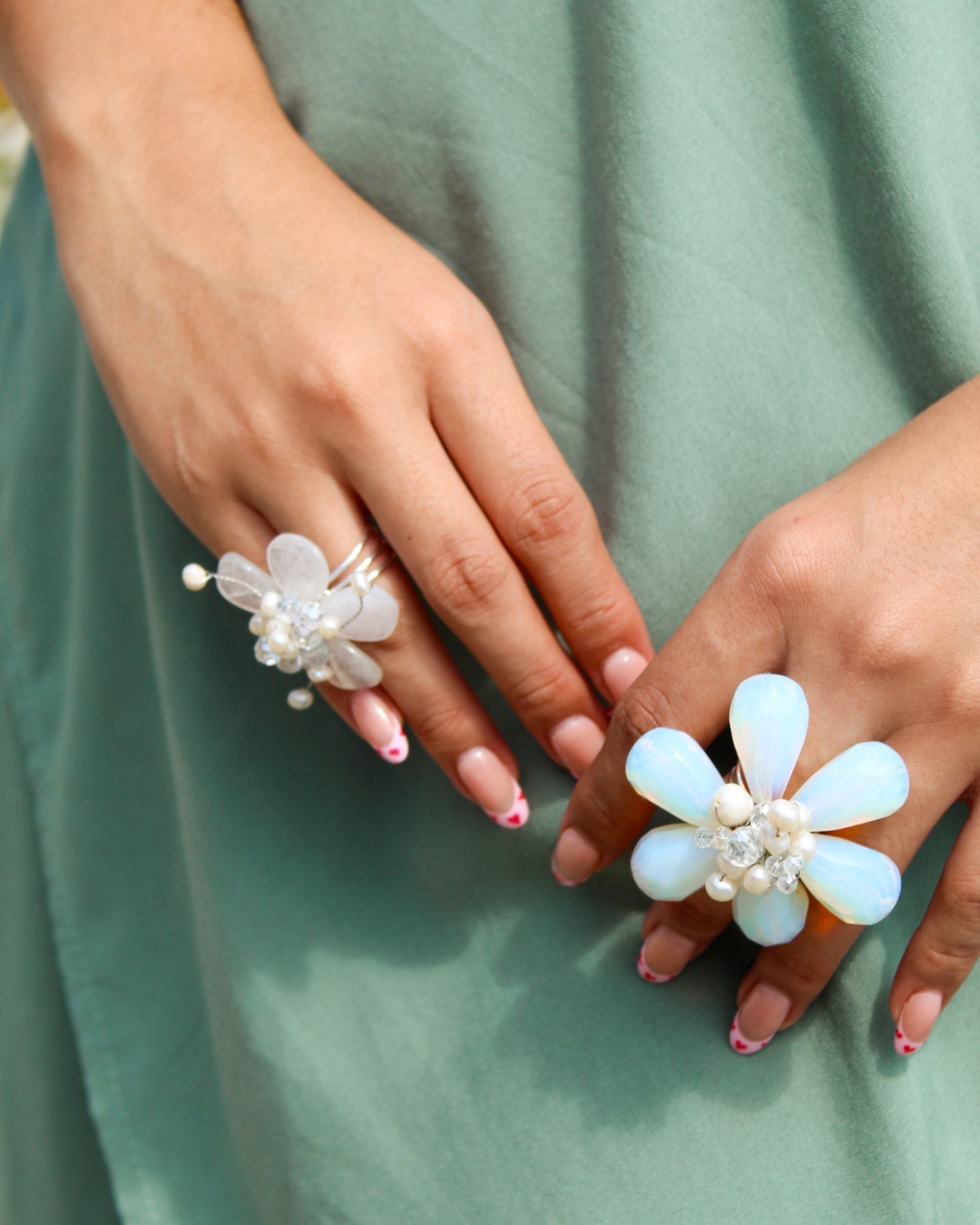 Anillo flor aventurina