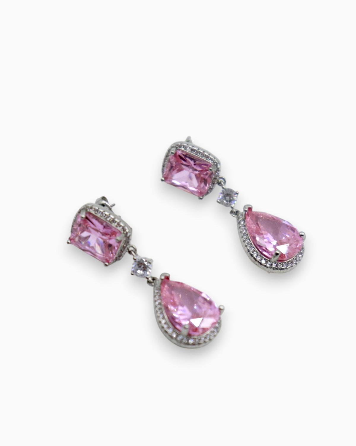 Arete Plata 9.25 con Zirconia Rosa