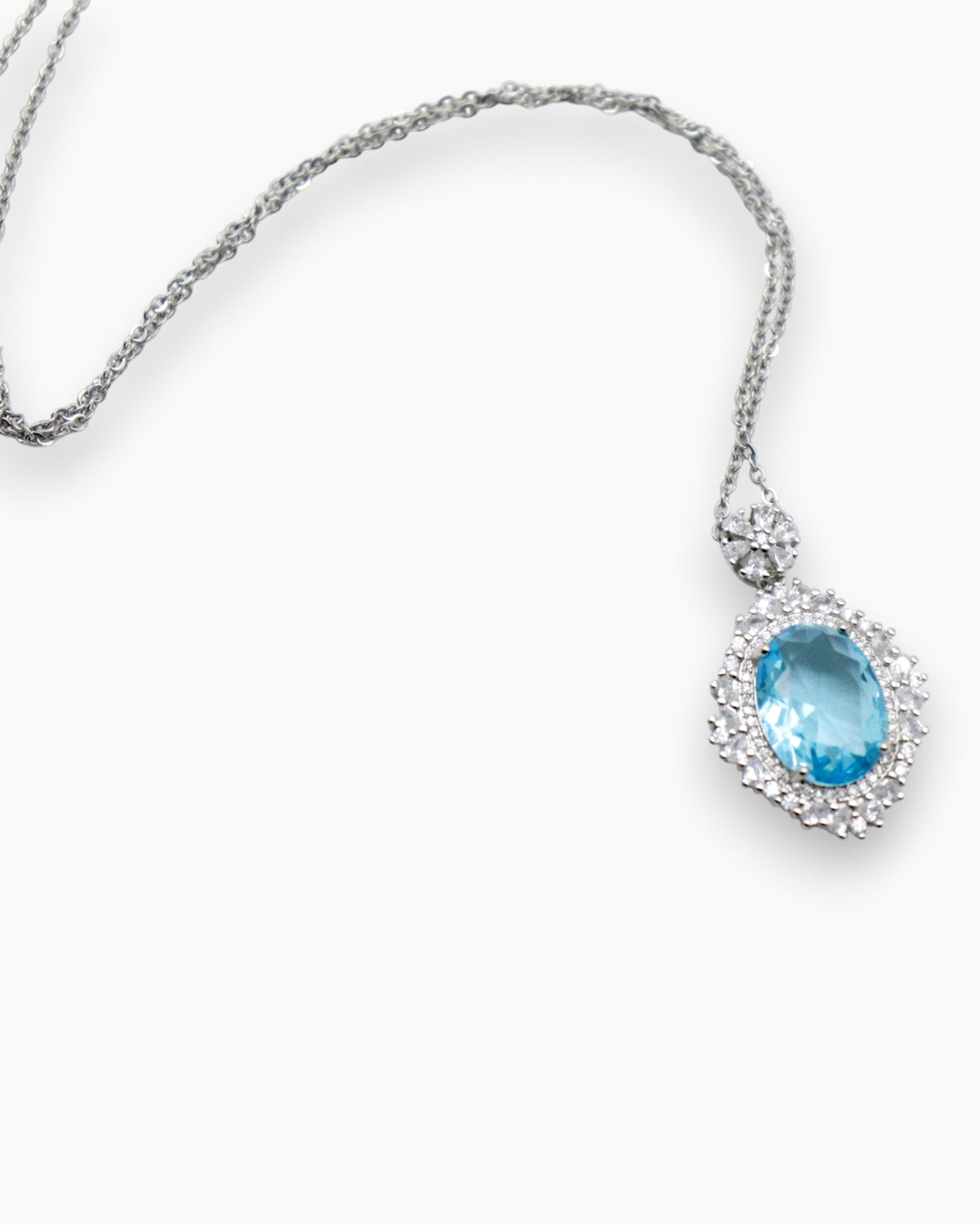 Cadena Plata 9.25 Dije Azul