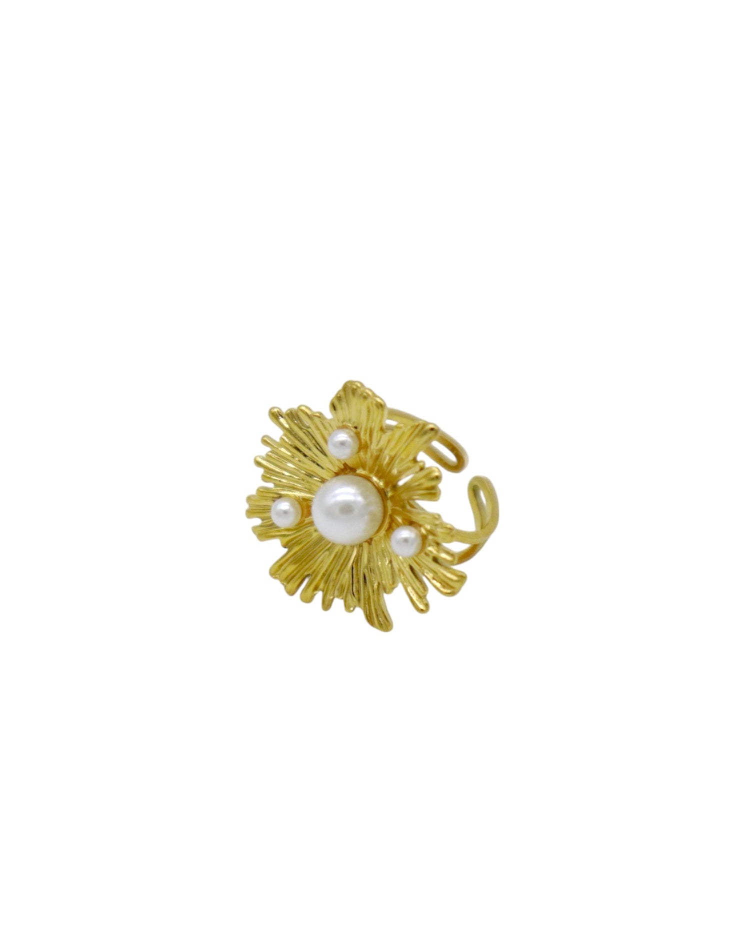 Anillo flor dorada