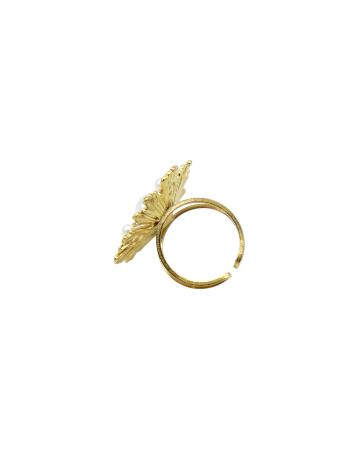 Anillo flor dorada